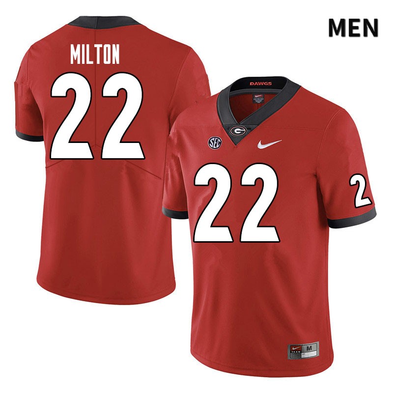 Georgia Bulldogs Men's Kendall Milton #22 Red Stitched College UGA Football Jersey 23WG016MJ